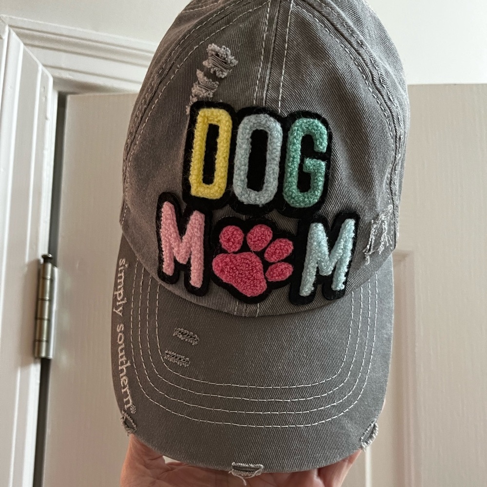 Simply Southern Gray distressed Dog Mom Hat